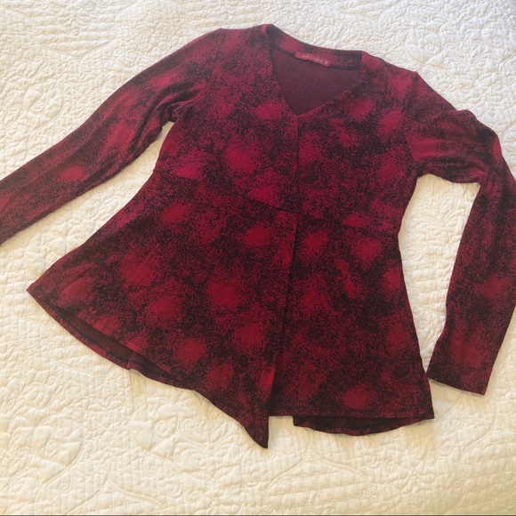 Cut Loose red top high waisted peplum cozy knit - Picture 7 of 10